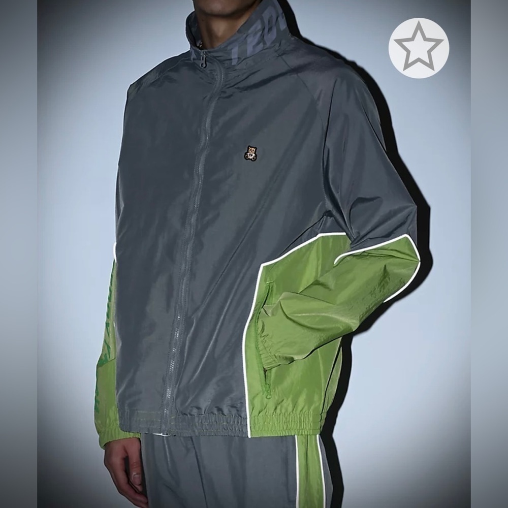 Teddy Fresh Reflective Windbreaker Track Jacket Sz L